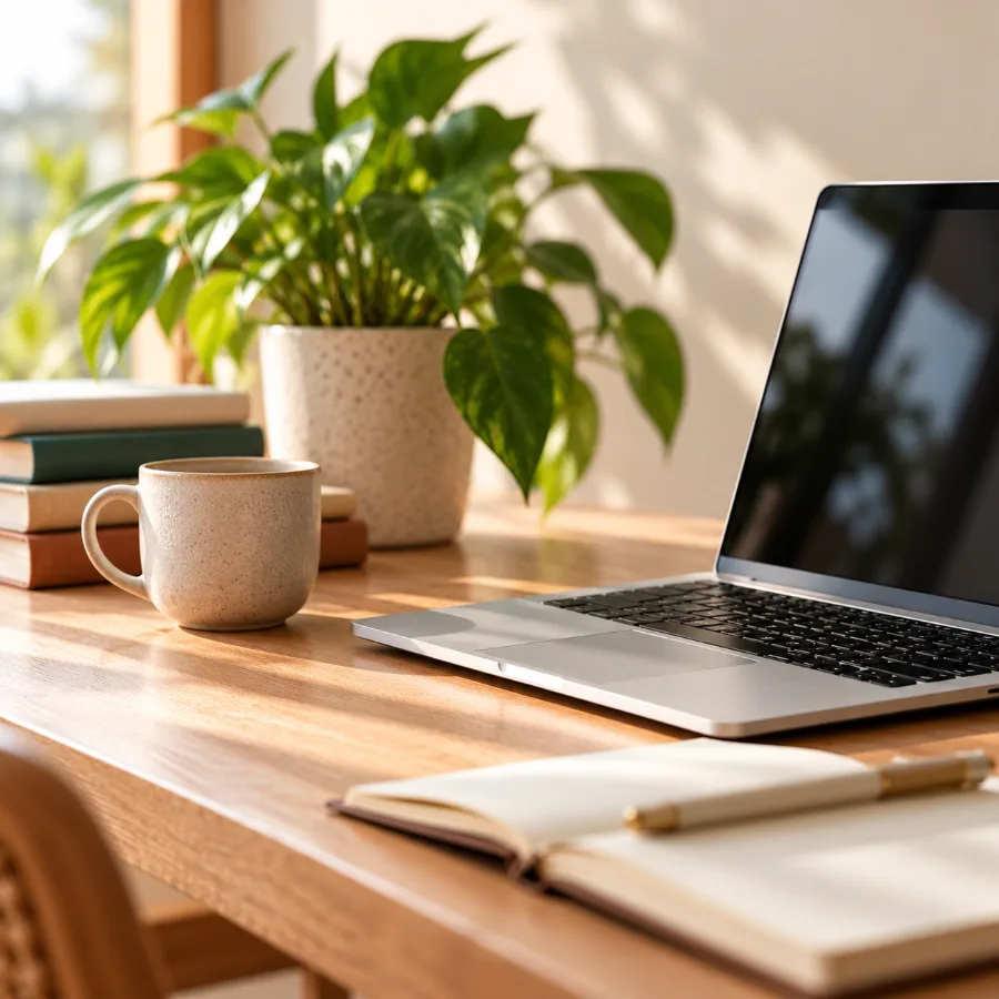 Submit Your Book to ARC Readers A laptop, notebook and coffee on a sunny wooden desk